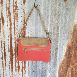 Red Canvas Rainbow Crossbody Back